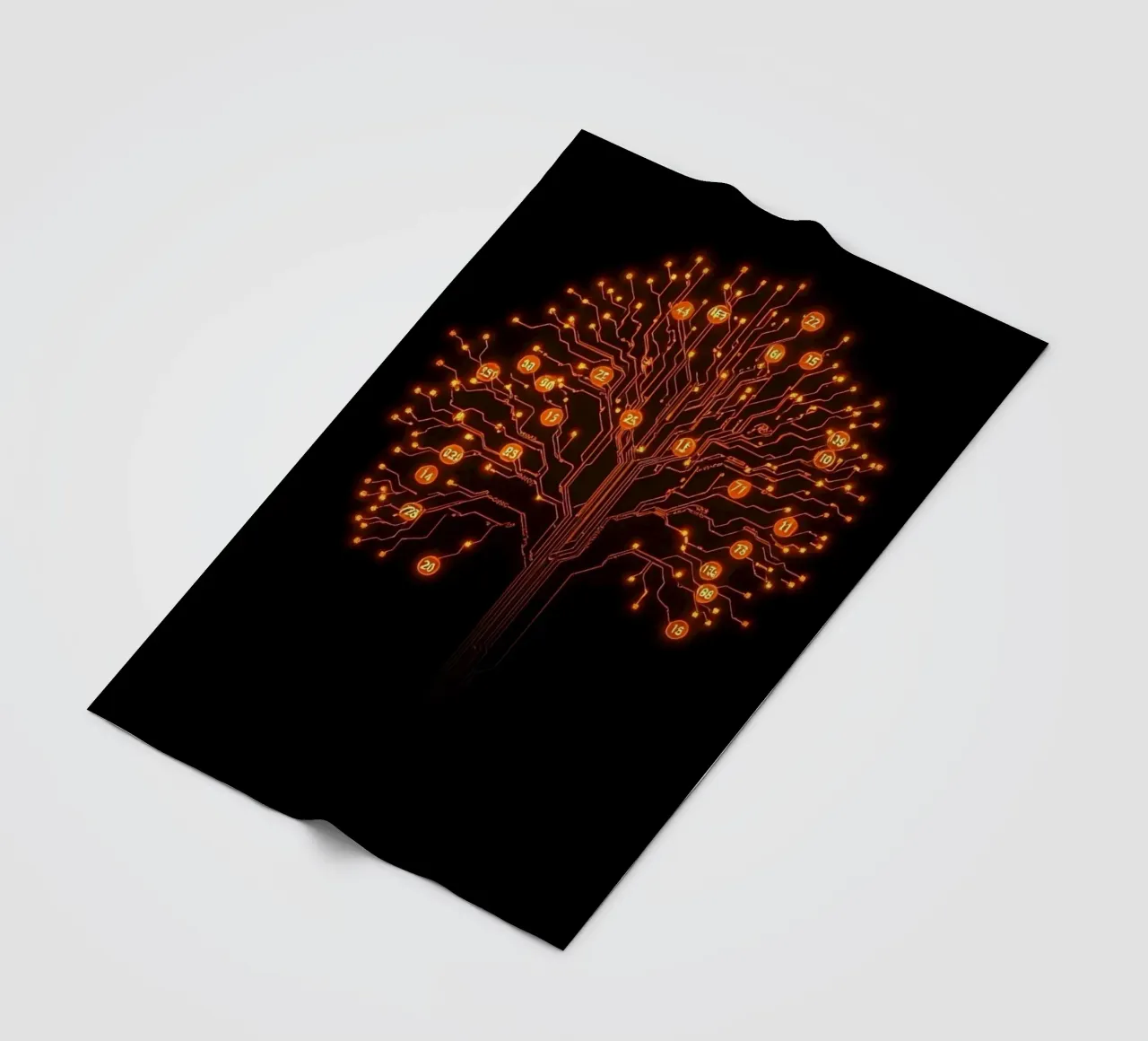 Digital Roots: The Luminous Circuitry Tree fleece blanket by Artistic-shop