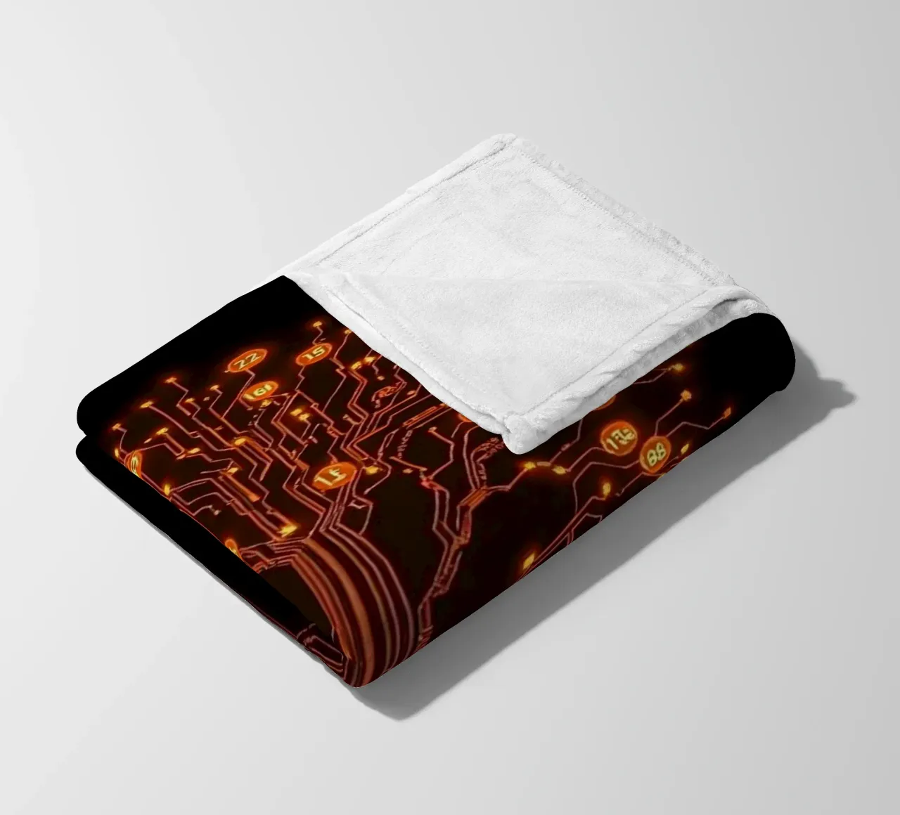 Digital Roots: The Luminous Circuitry Tree fleece blanket by Artistic-shop