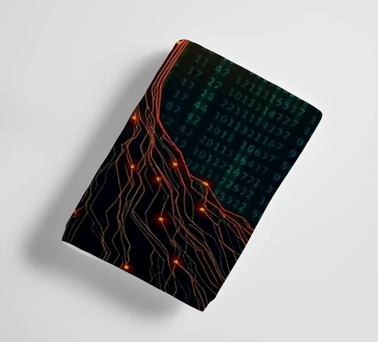 The Digital Roots of Life: A Luminous Circuit Board Tree towel by Artistic-shop