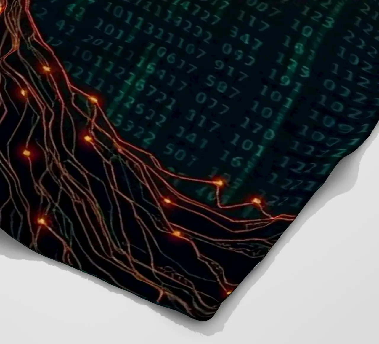 The Digital Roots of Life: A Luminous Circuit Board Tree fleece blanket by Artistic-shop