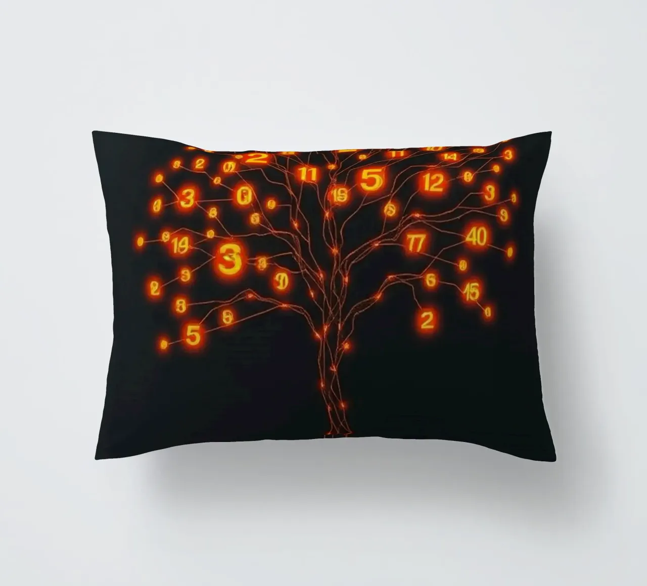 Glowing Binary Tree of Life decorative cushion by Artistic-shop
