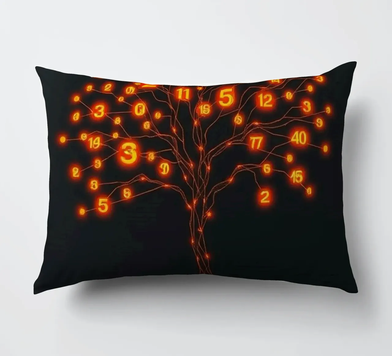 Glowing Binary Tree of Life decorative cushion by Artistic-shop