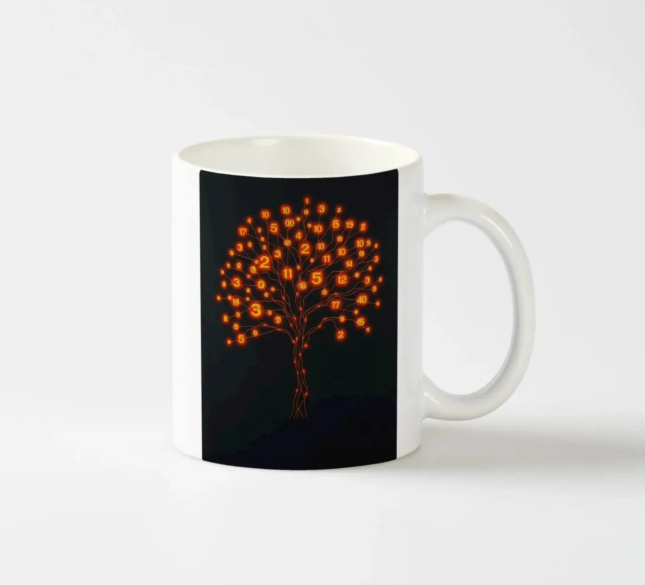 Glowing Binary Tree of Life ceramic mug by Artistic-shop