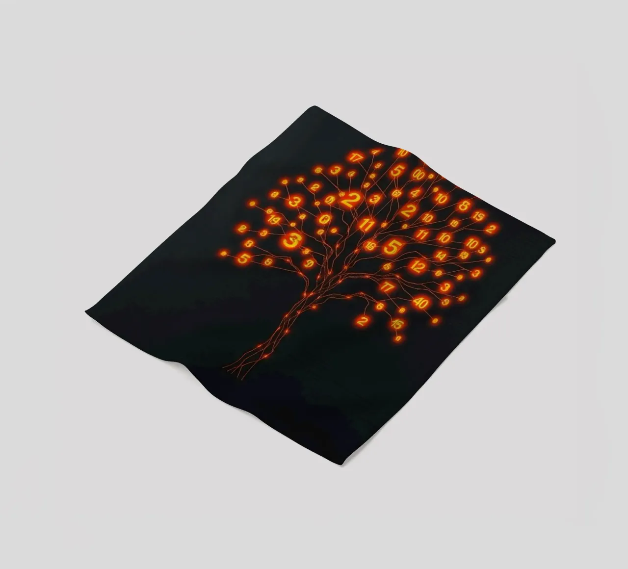 Glowing Binary Tree of Life fleece blanket by Artistic-shop