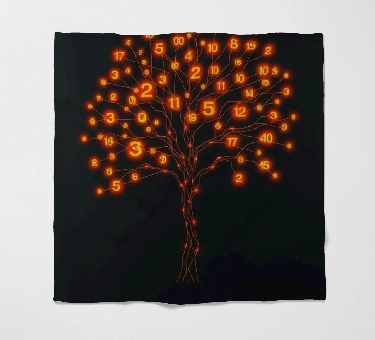 Glowing Binary Tree of Life fleece blanket by Artistic-shop