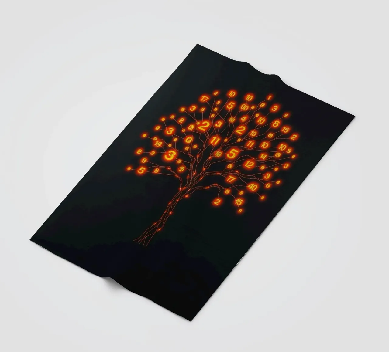 Glowing Binary Tree of Life fleece blanket by Artistic-shop