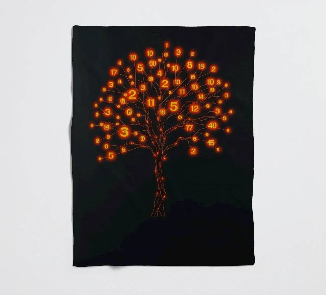 Glowing Binary Tree of Life fleece blanket by Artistic-shop