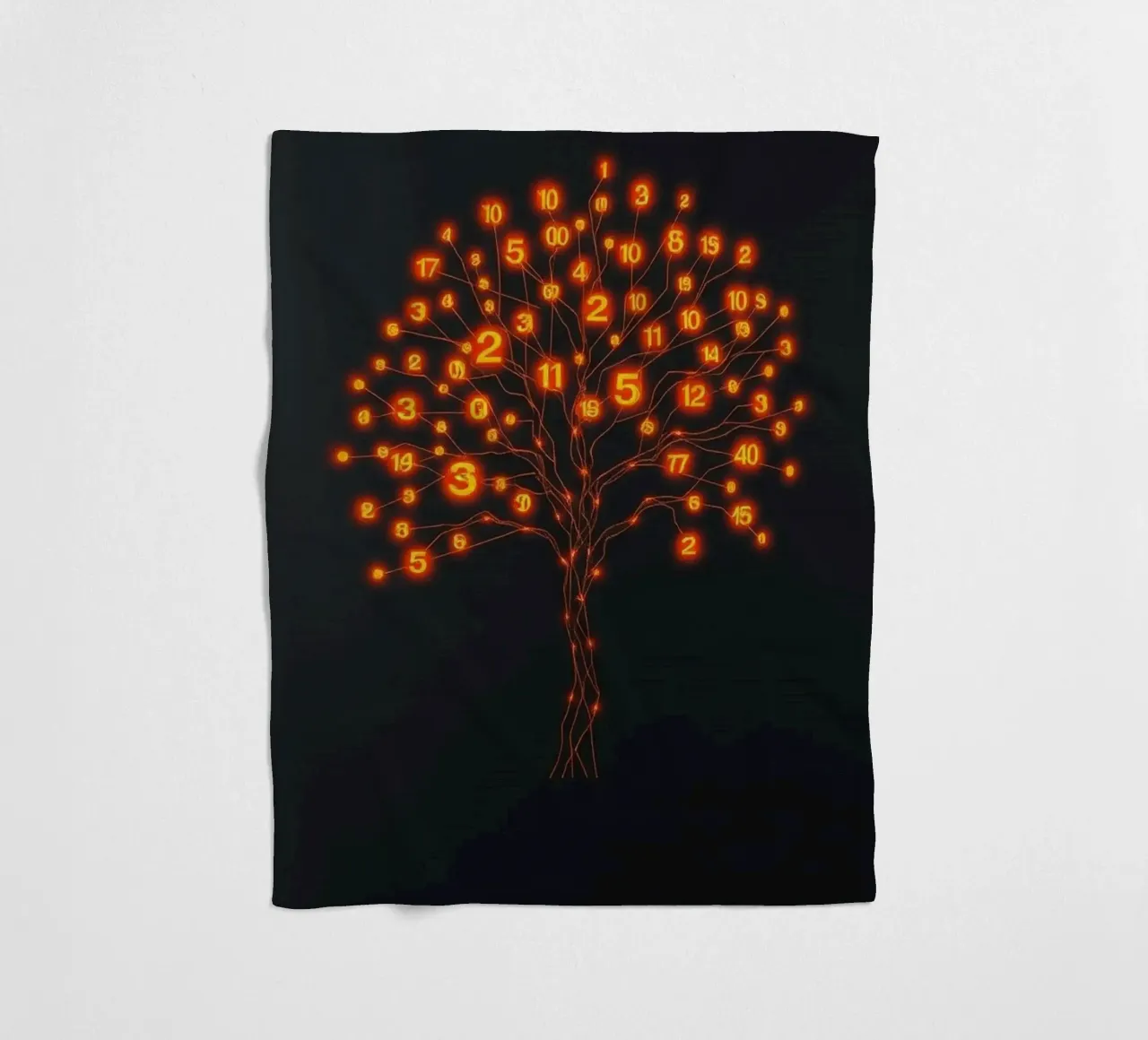 Glowing Binary Tree of Life fleece blanket by Artistic-shop