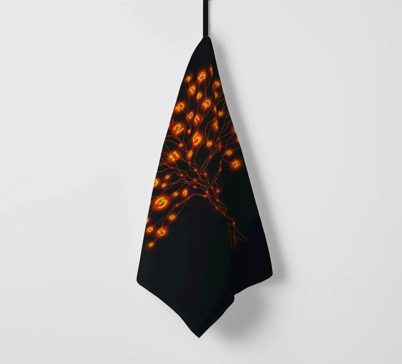 Glowing Binary Tree of Life tea towel by Artistic-shop