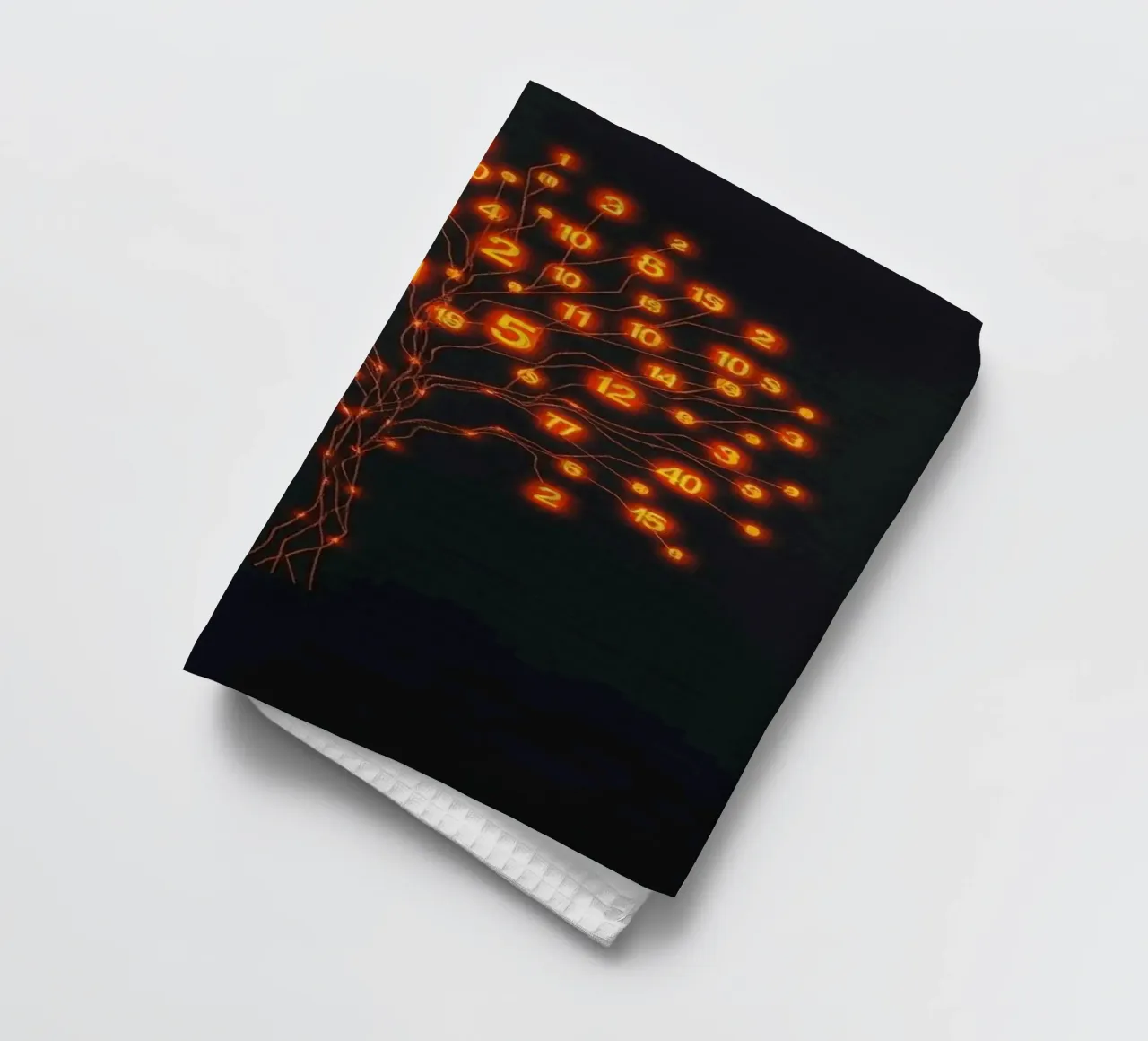 Glowing Binary Tree of Life tea towel by Artistic-shop