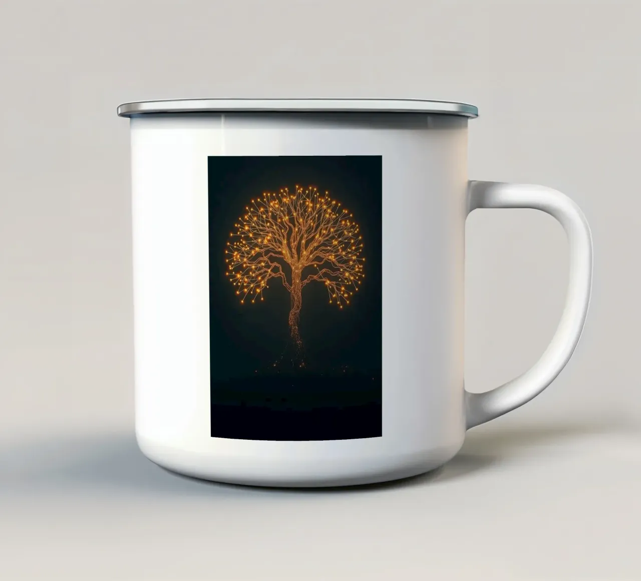 Albero della vita luminoso tazza in smalto da Artistic-shop