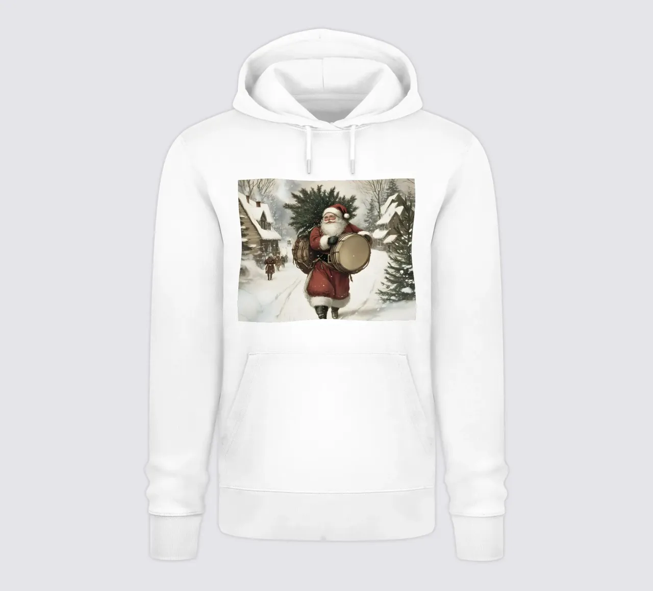 Babbo Natale con tamburo felpa con cappuccio da Studio Vibe