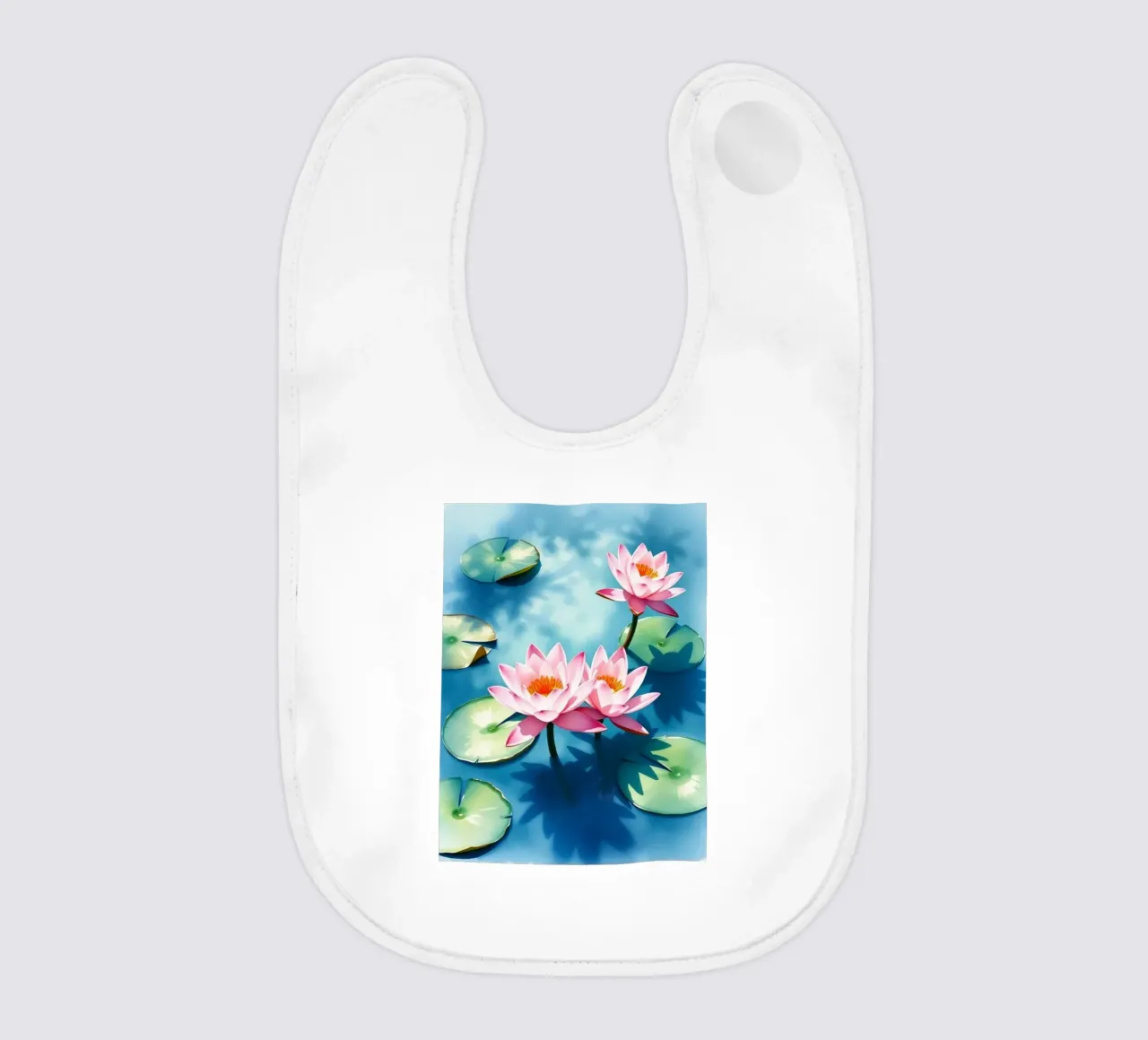 Serene ninfee rosa su uno stagno blu bavaglino da Artistic-shop