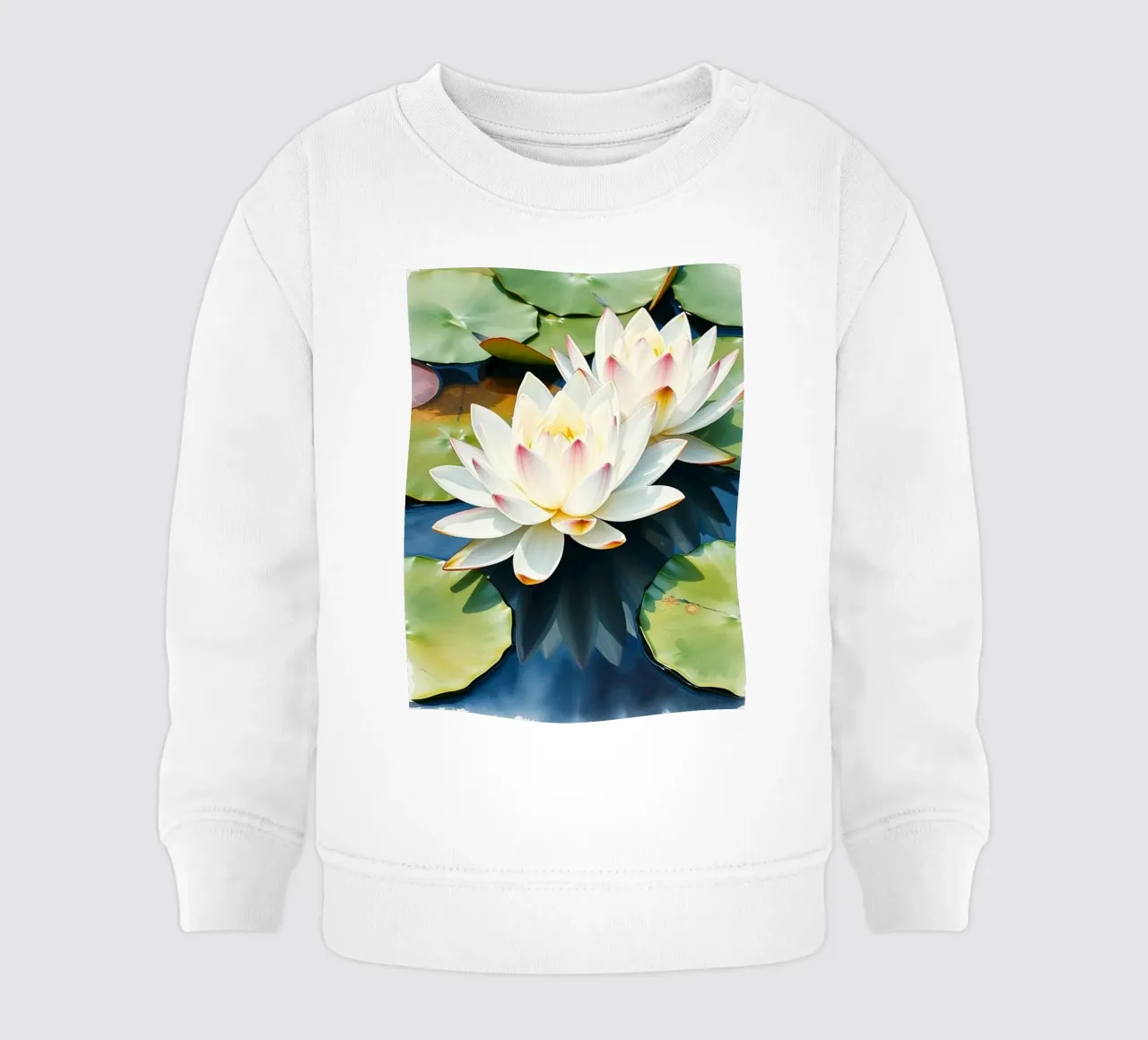 ninfee ranquil: Un sereno duetto di bianco e rosa su una b felpa neonato da Artistic-shop