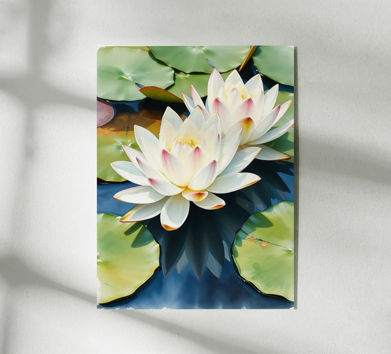 ninfee ranquil: Un sereno duetto di bianco e rosa su una b plexiglass da Artistic-shop