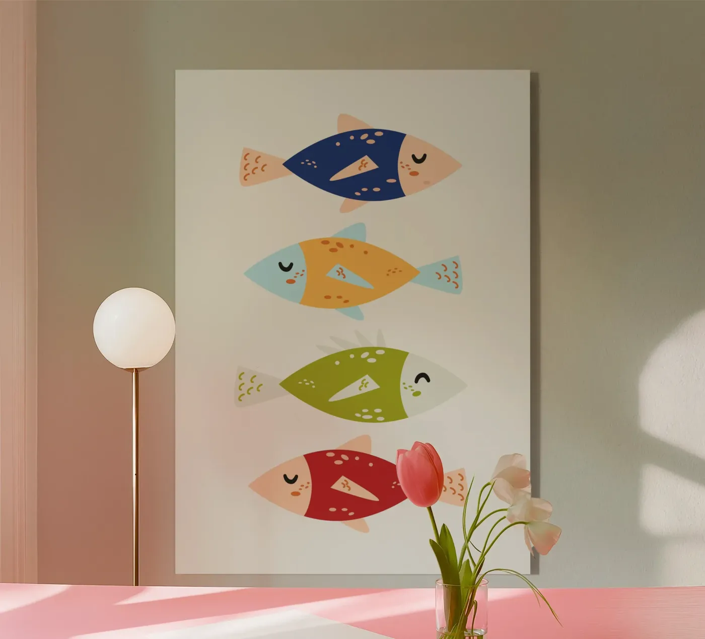 Fishing acryl van Rose Beck Art