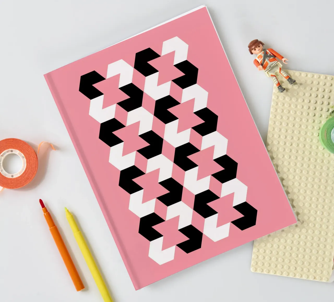 Hexagon Pattern notebook by Kim Hubball Studio
