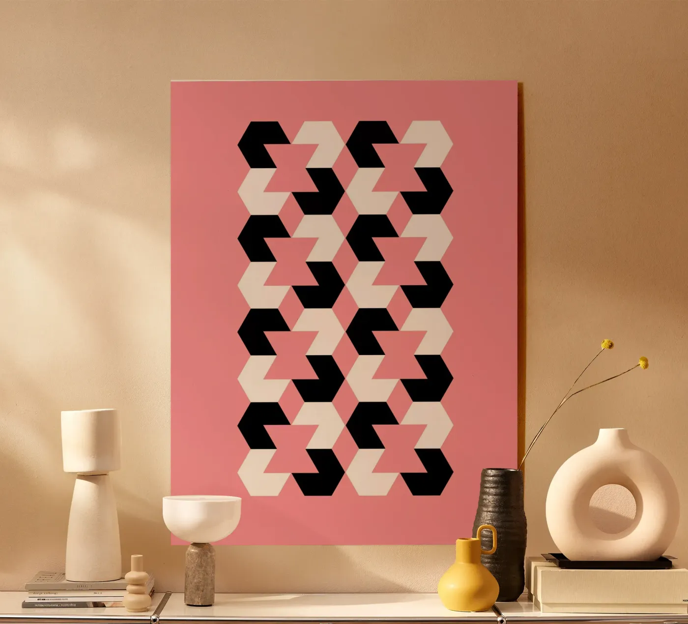 Hexagon Pattern acrylic glass by Kim Hubball Studio