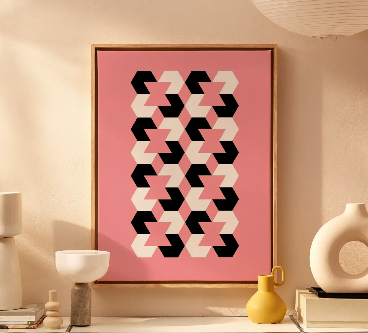 Hexagon Pattern canvas by Kim Hubball Studio