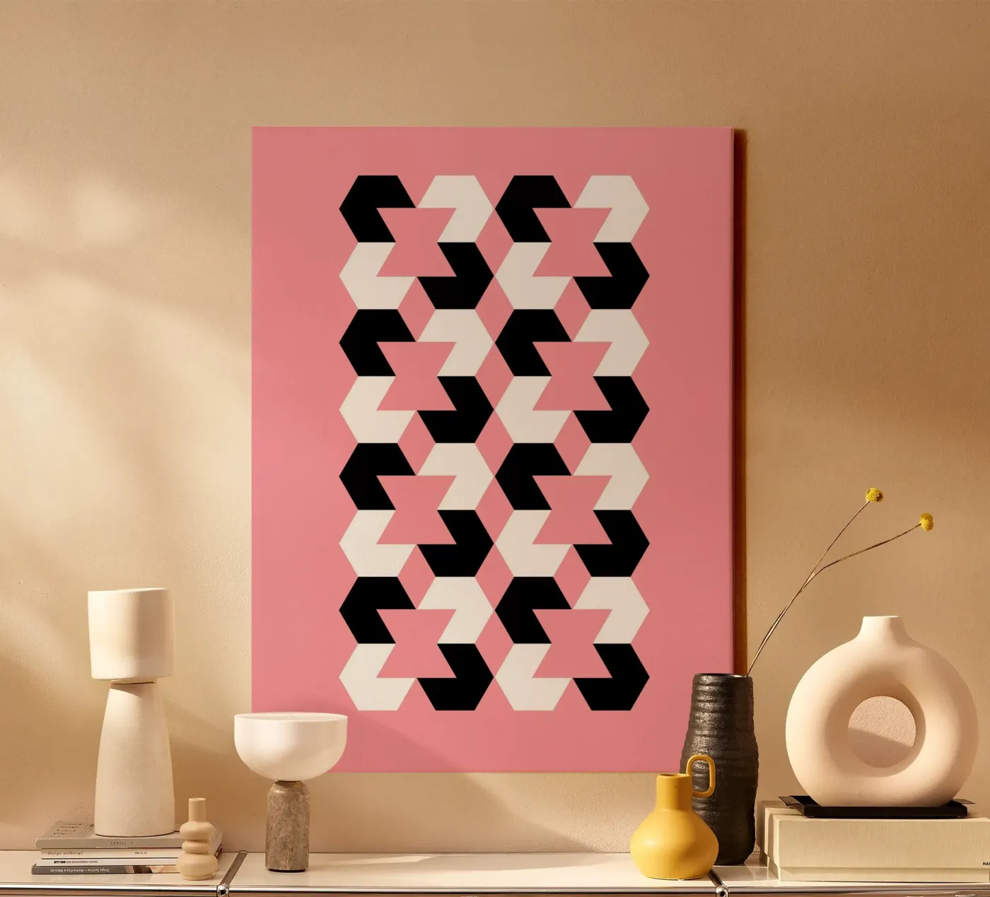 Hexagon Pattern canvas van Kim Hubball Studio