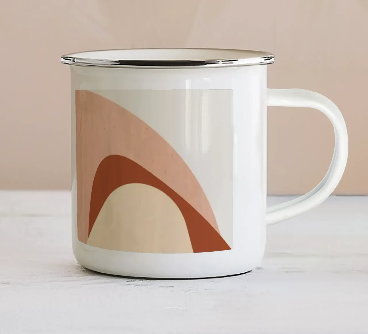 Strano paesaggio tazza in smalto da Rose Beck Art