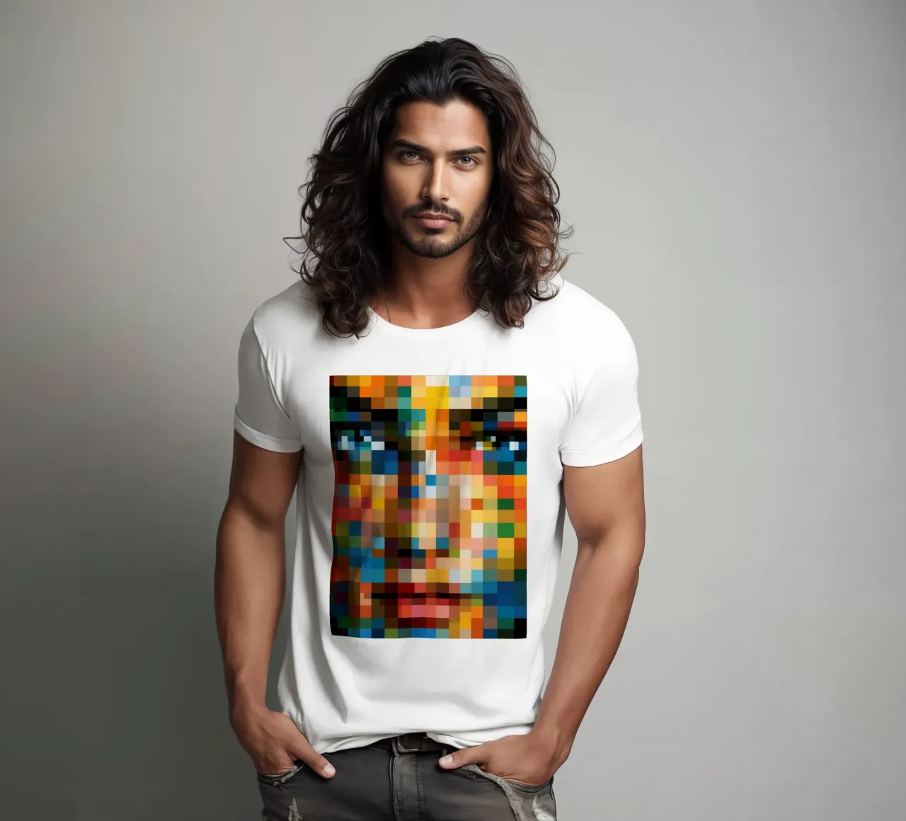 Ritratto in pixel | Retro-pixelismo digitale t-shirt da Autofocus