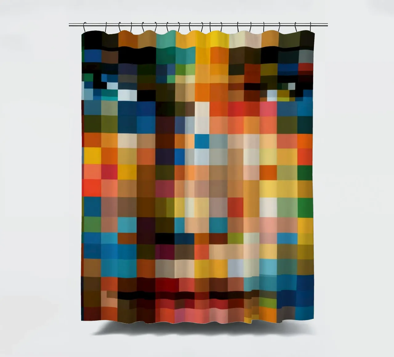 Ritratto in pixel | Retro-pixelismo digitale tenda da doccia da Autofocus