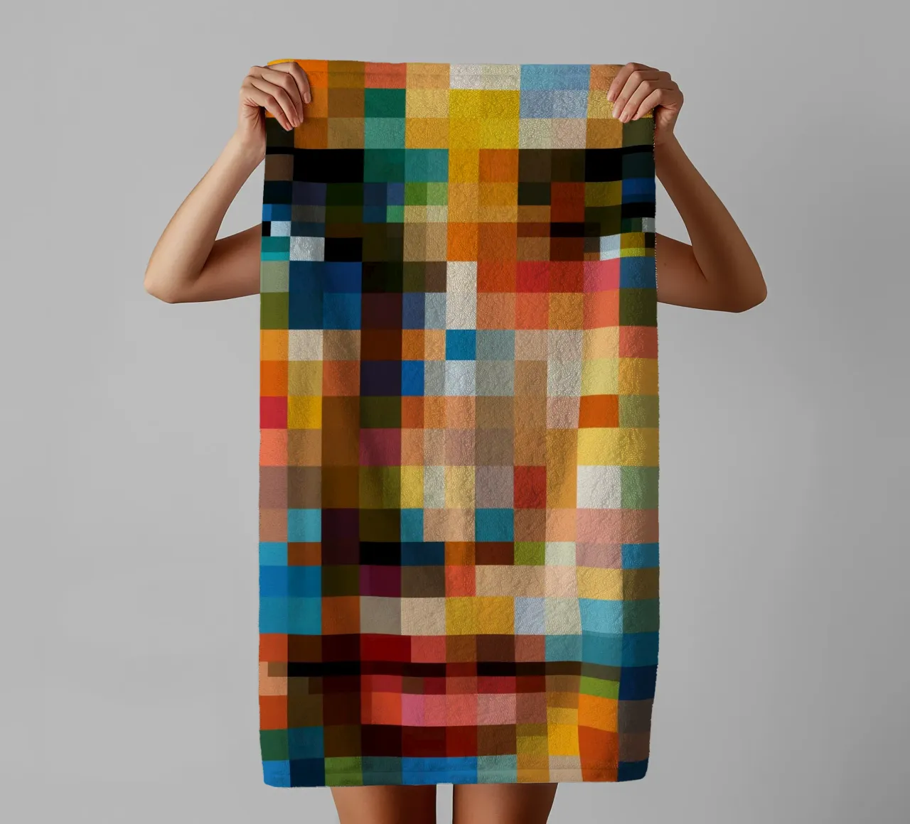 Ritratto in pixel | Retro-pixelismo digitale asciugamano da bagno da Autofocus