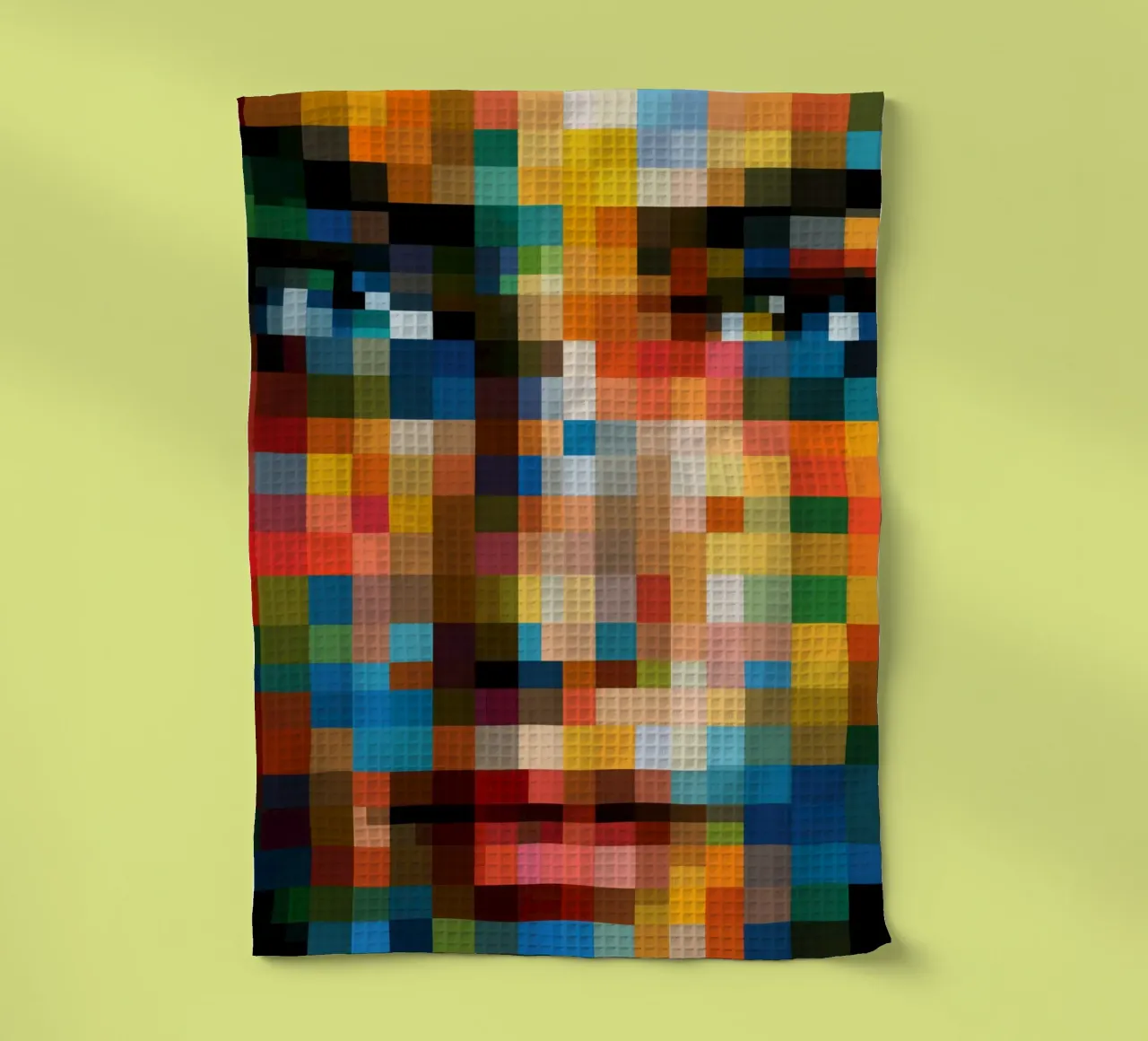 Pixelportret | Digitaal retro-pixelisme theedoek van Autofocus