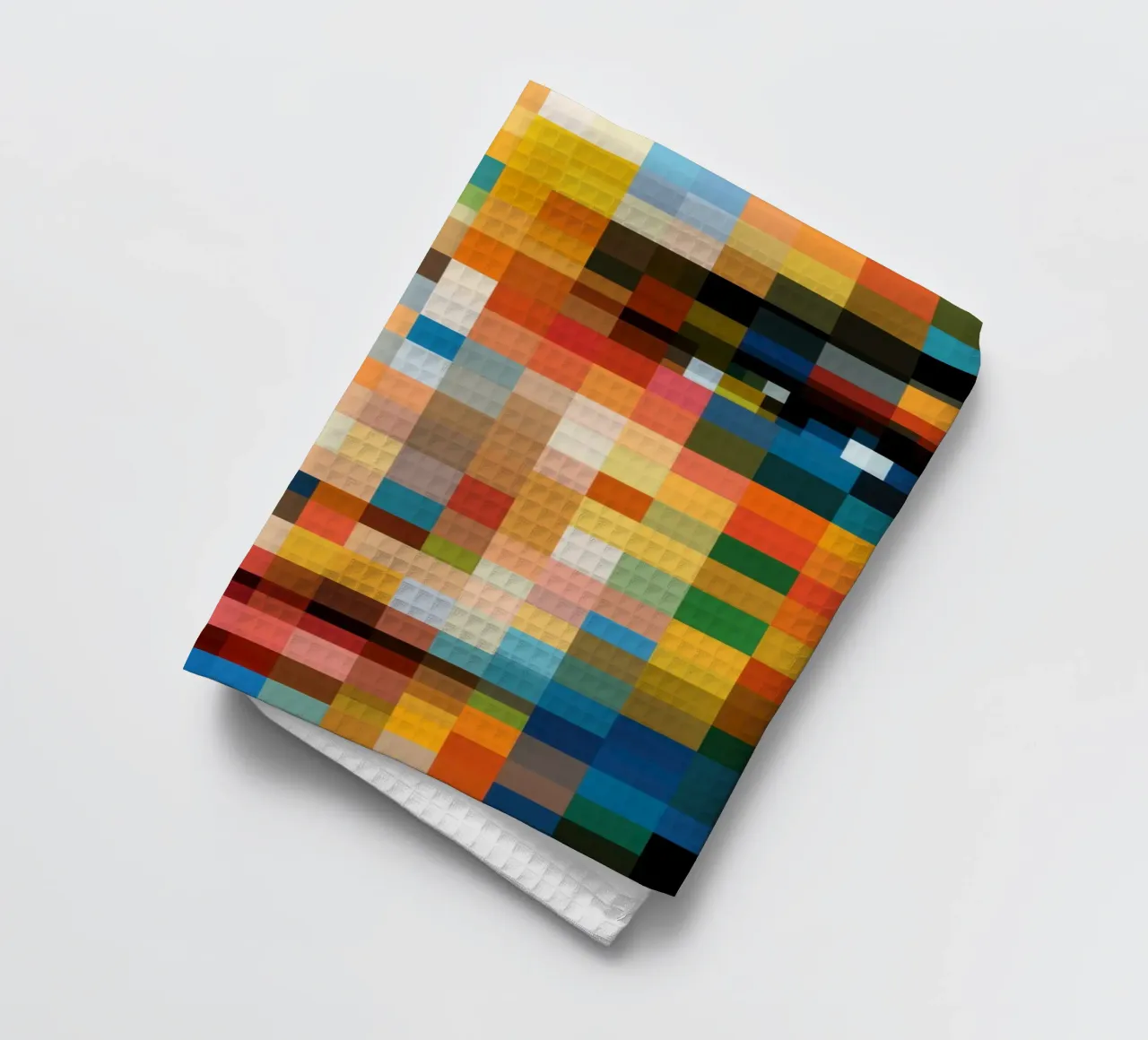 Pixelportret | Digitaal retro-pixelisme theedoek van Autofocus