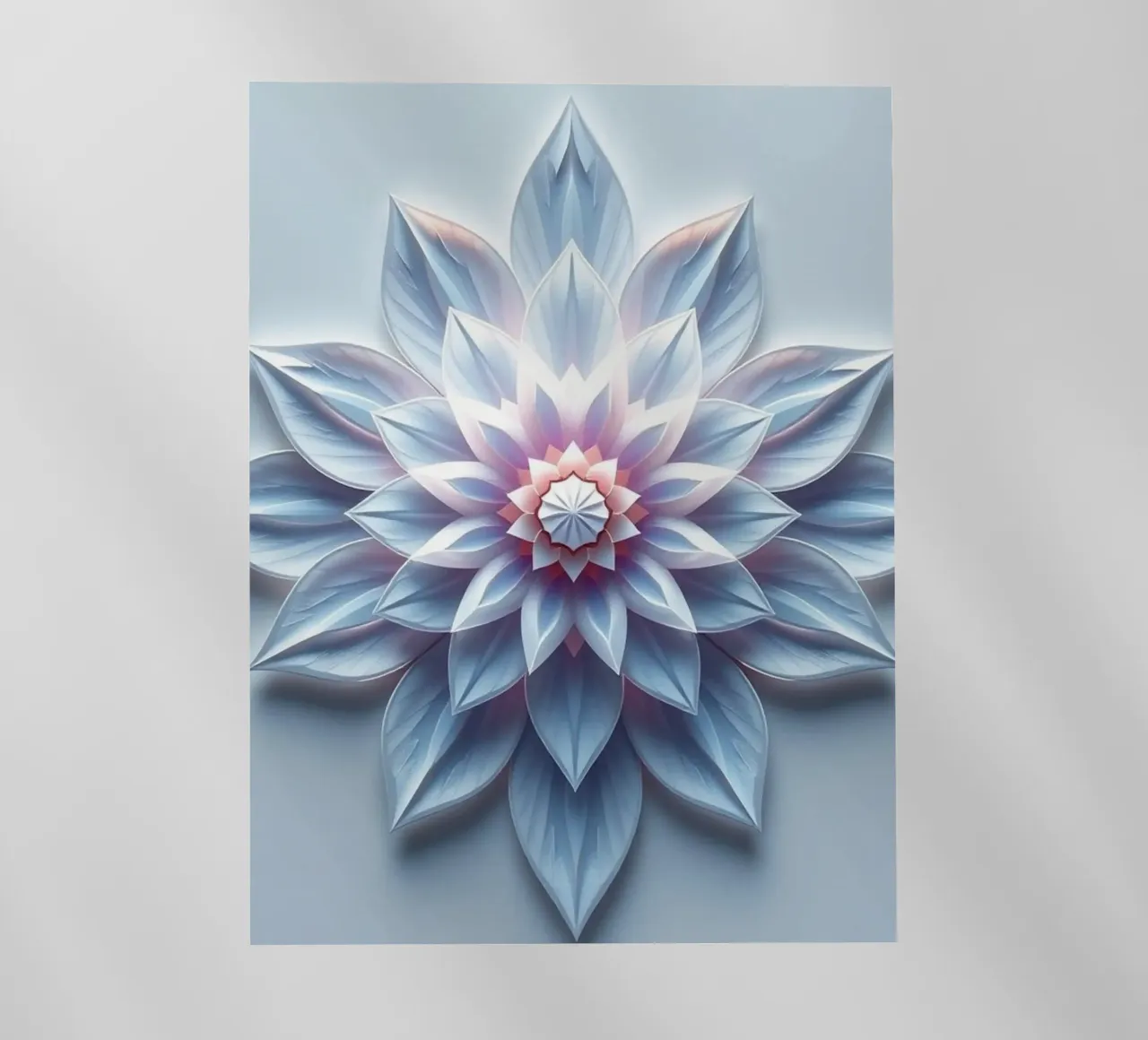 Fiore celeste: Un flusso di loto tagliato in carta 3D radiosamente stratificato pellicola backlit da Artistic-shop