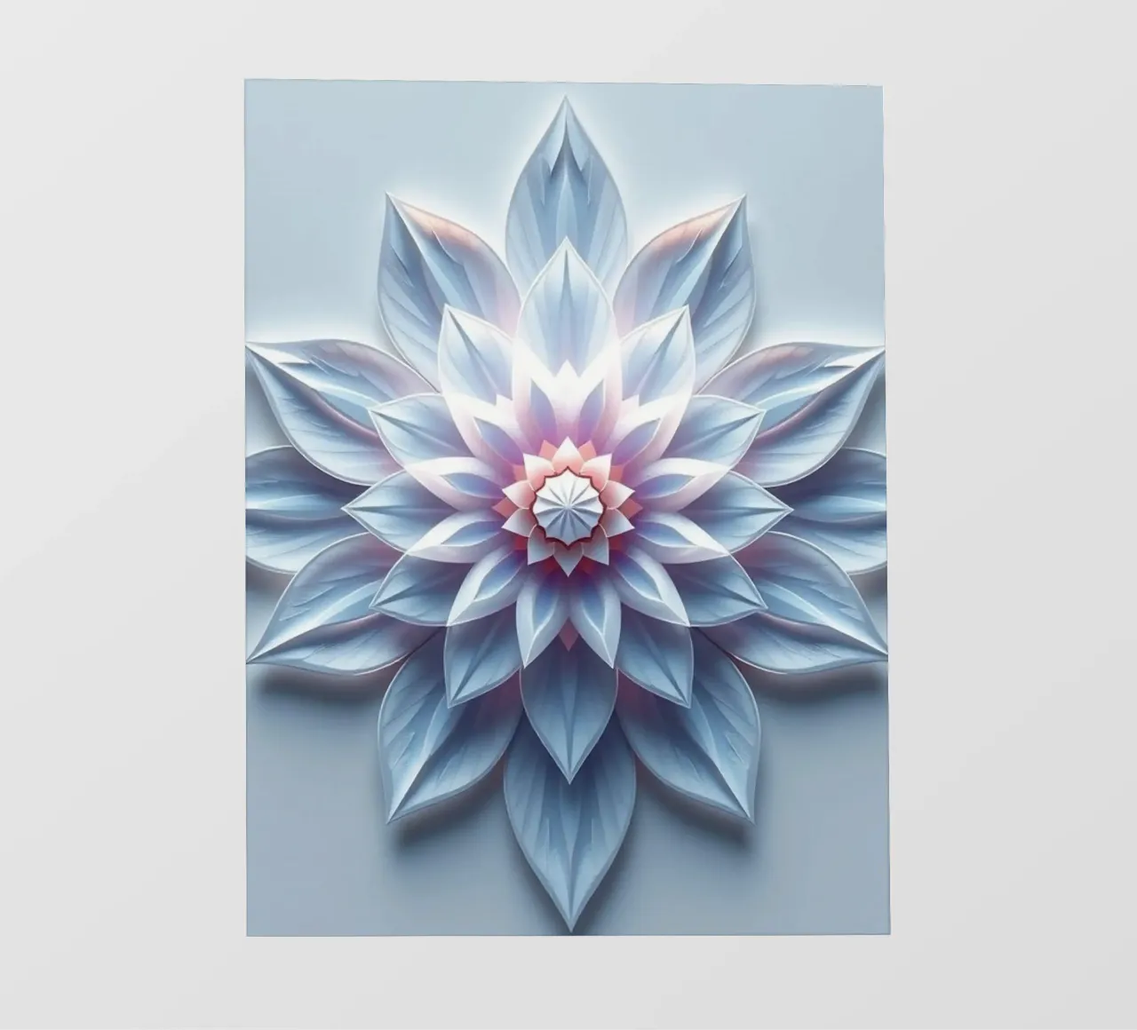 Fiore celeste: Un flusso di loto tagliato in carta 3D radiosamente stratificato pellicola backlit da Artistic-shop