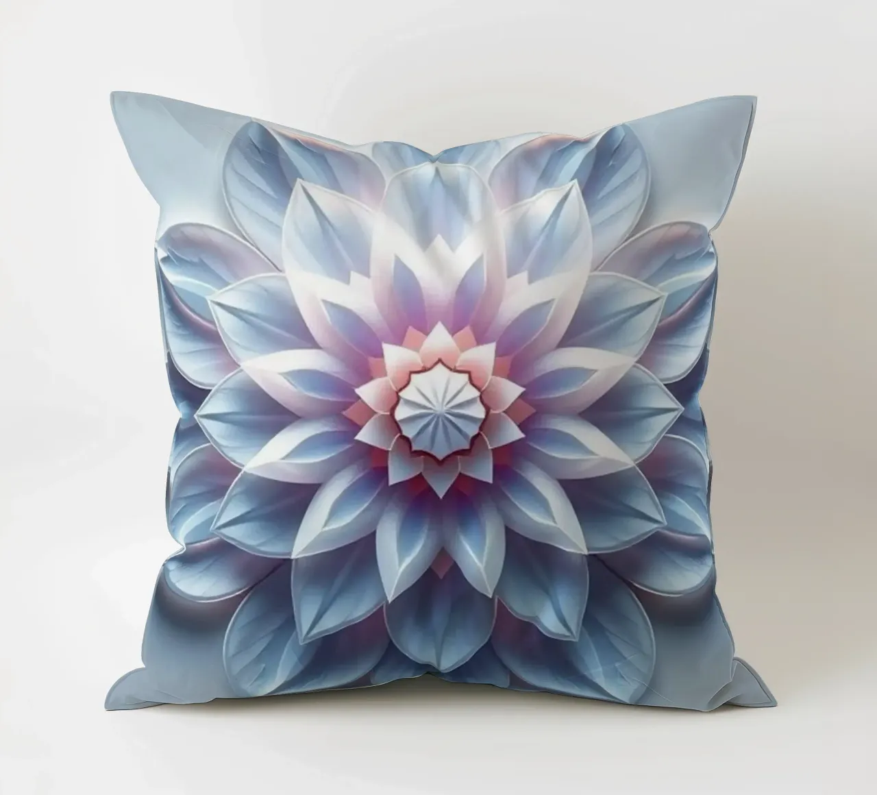 Fiore celeste: Un flusso di loto tagliato in carta 3D radiosamente stratificato cuscino da Artistic-shop