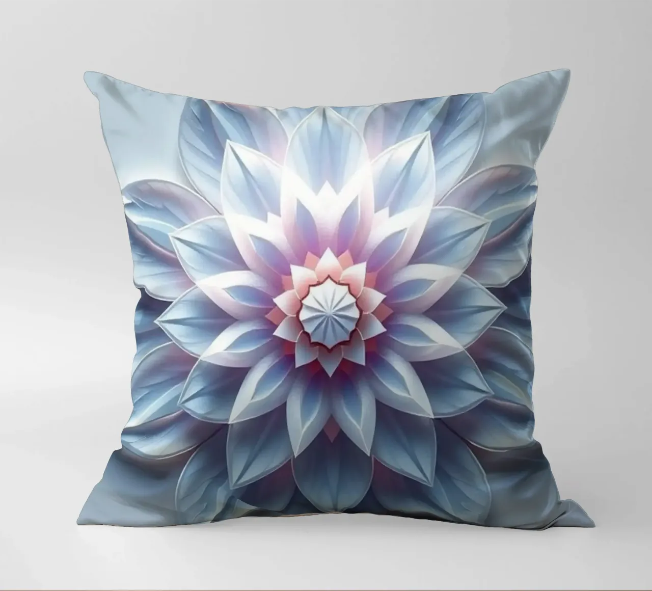 Fiore celeste: Un flusso di loto tagliato in carta 3D radiosamente stratificato cuscino da Artistic-shop