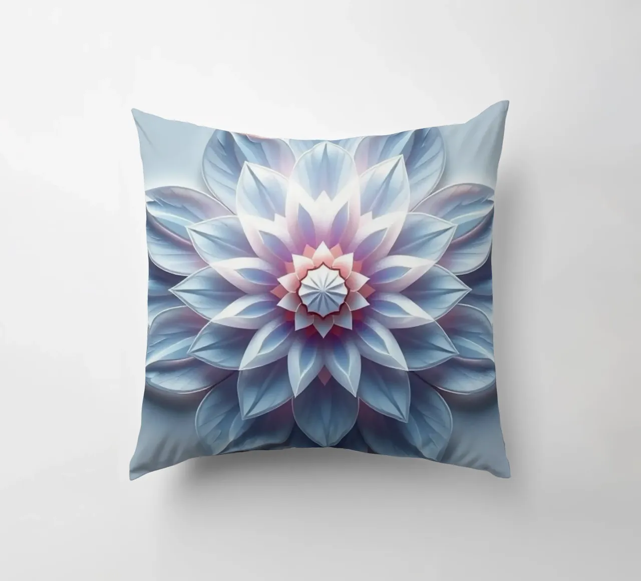 Fiore celeste: Un flusso di loto tagliato in carta 3D radiosamente stratificato cuscino da Artistic-shop