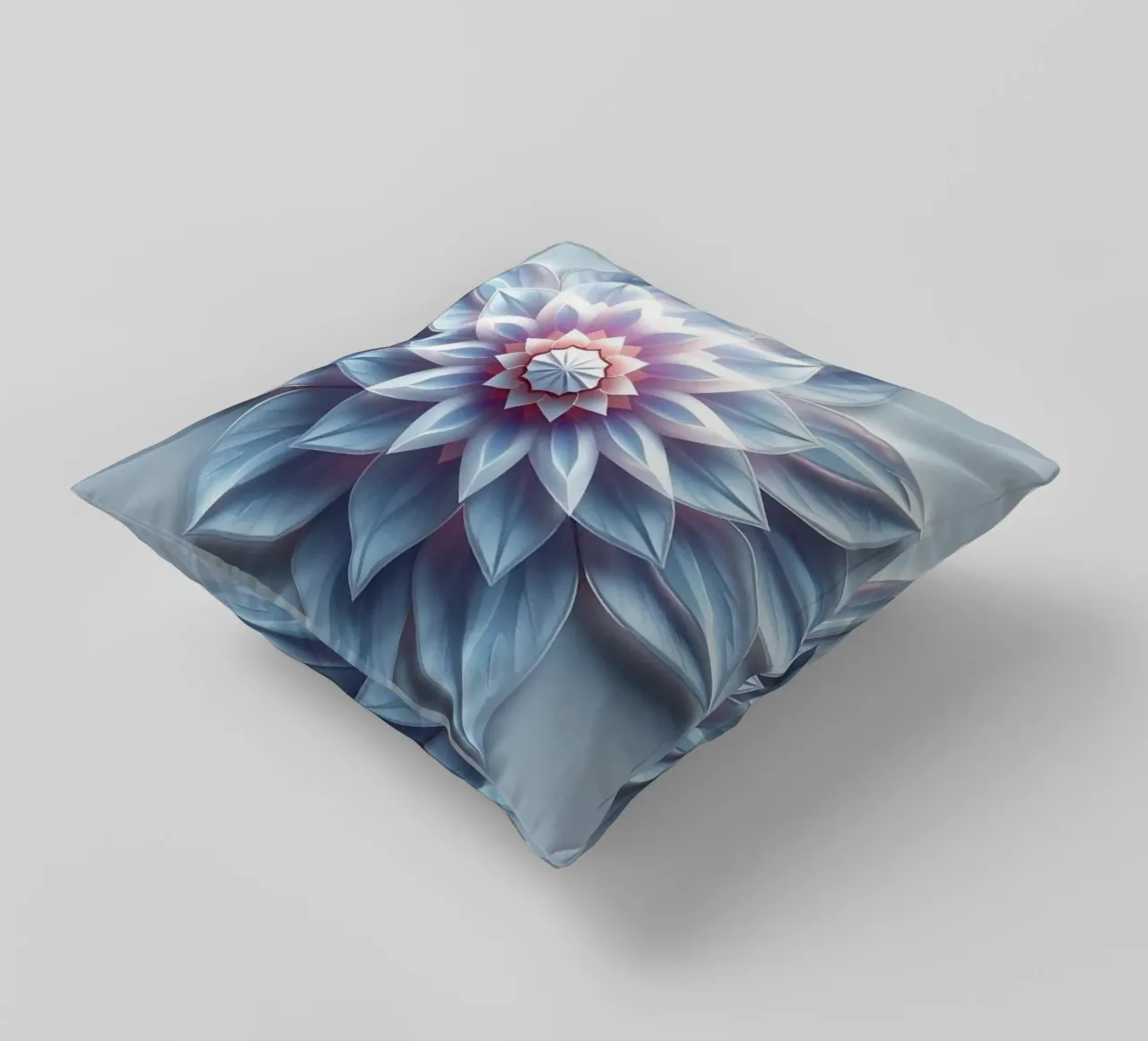 Fiore celeste: Un flusso di loto tagliato in carta 3D radiosamente stratificato cuscino da Artistic-shop