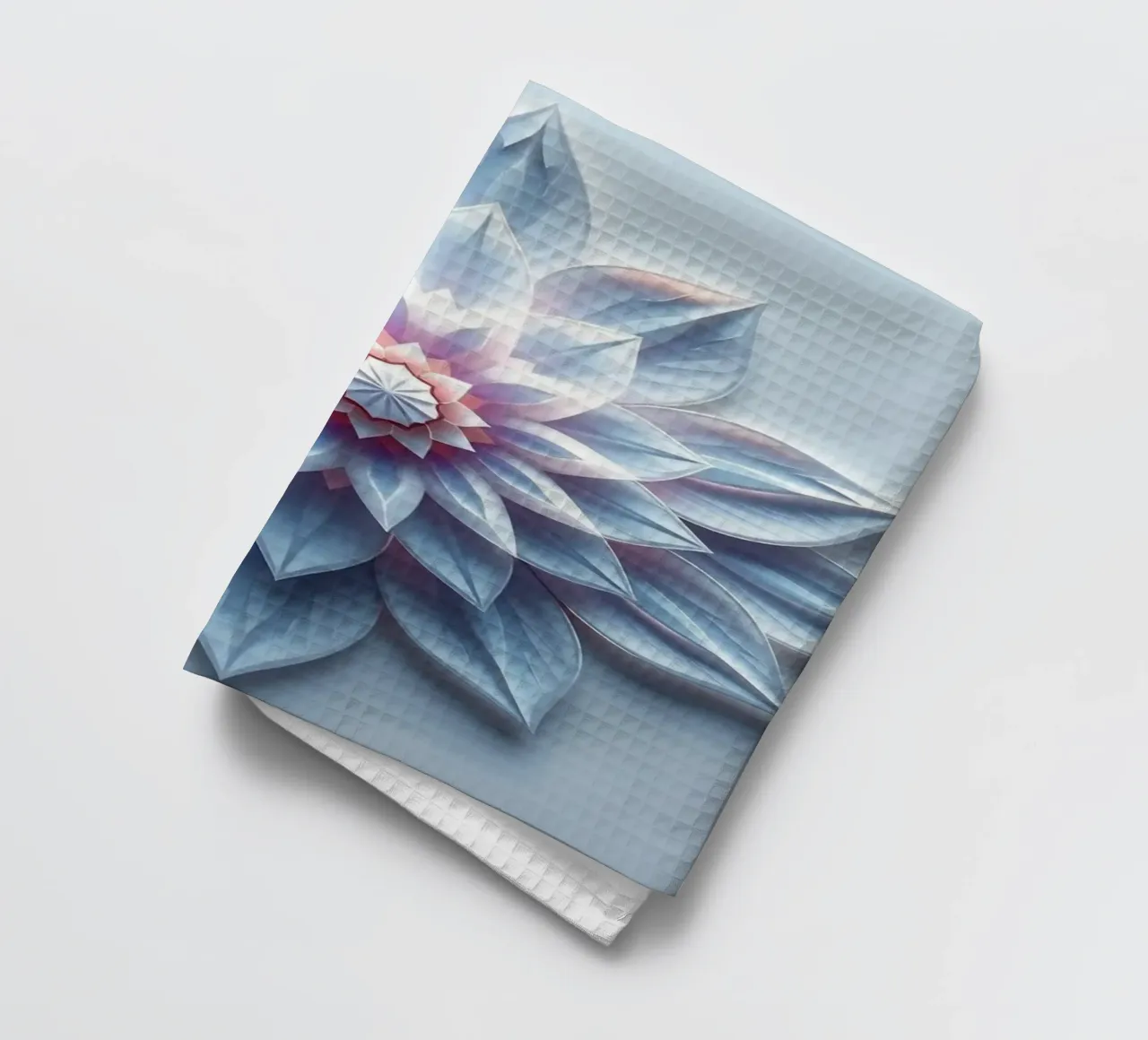 Fiore celeste: Un flusso di loto tagliato in carta 3D radiosamente stratificato canovaccio da cucina da Artistic-shop