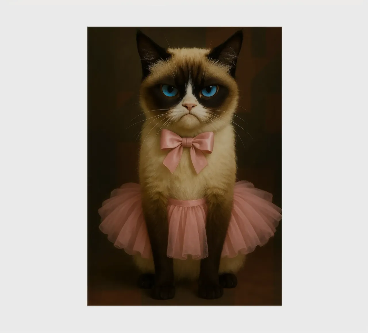 Grumpy Siamese Cat in Pink Tutu diario da Elegant Absurd