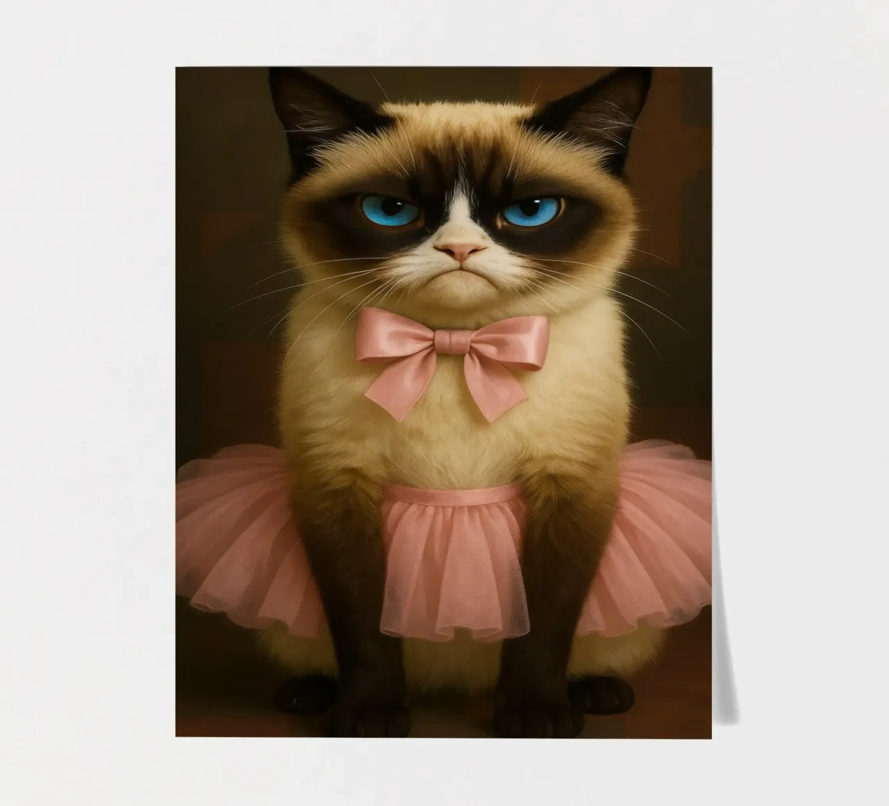 Grumpy Siamese Cat in Pink Tutu foglio adesivo da Elegant Absurd
