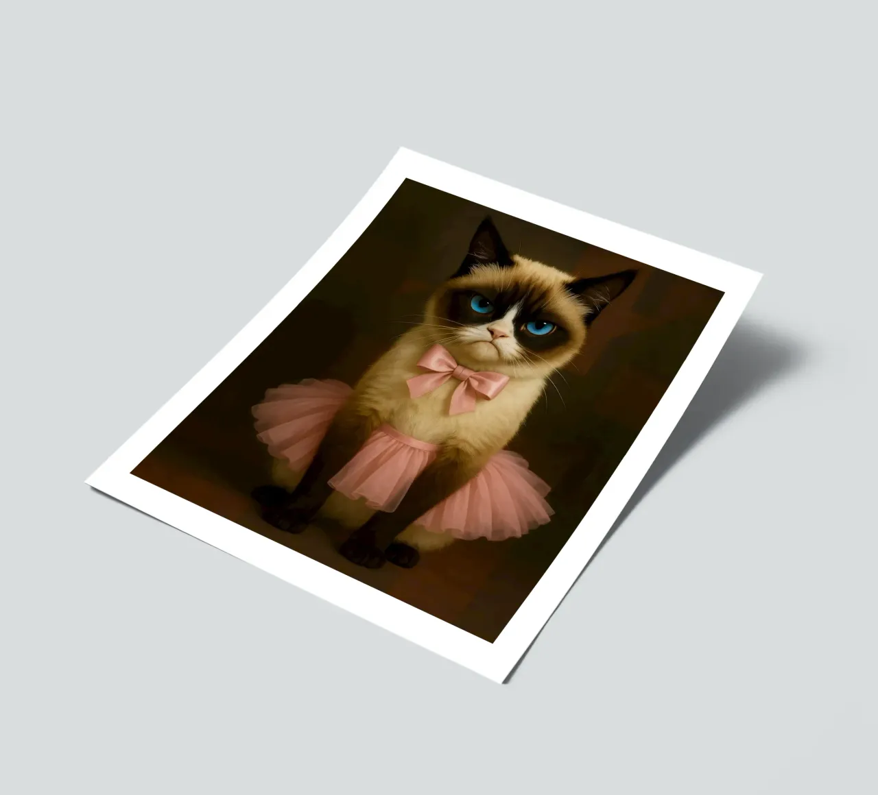 Grumpy Siamese Cat in Pink Tutu foglio adesivo da Elegant Absurdism