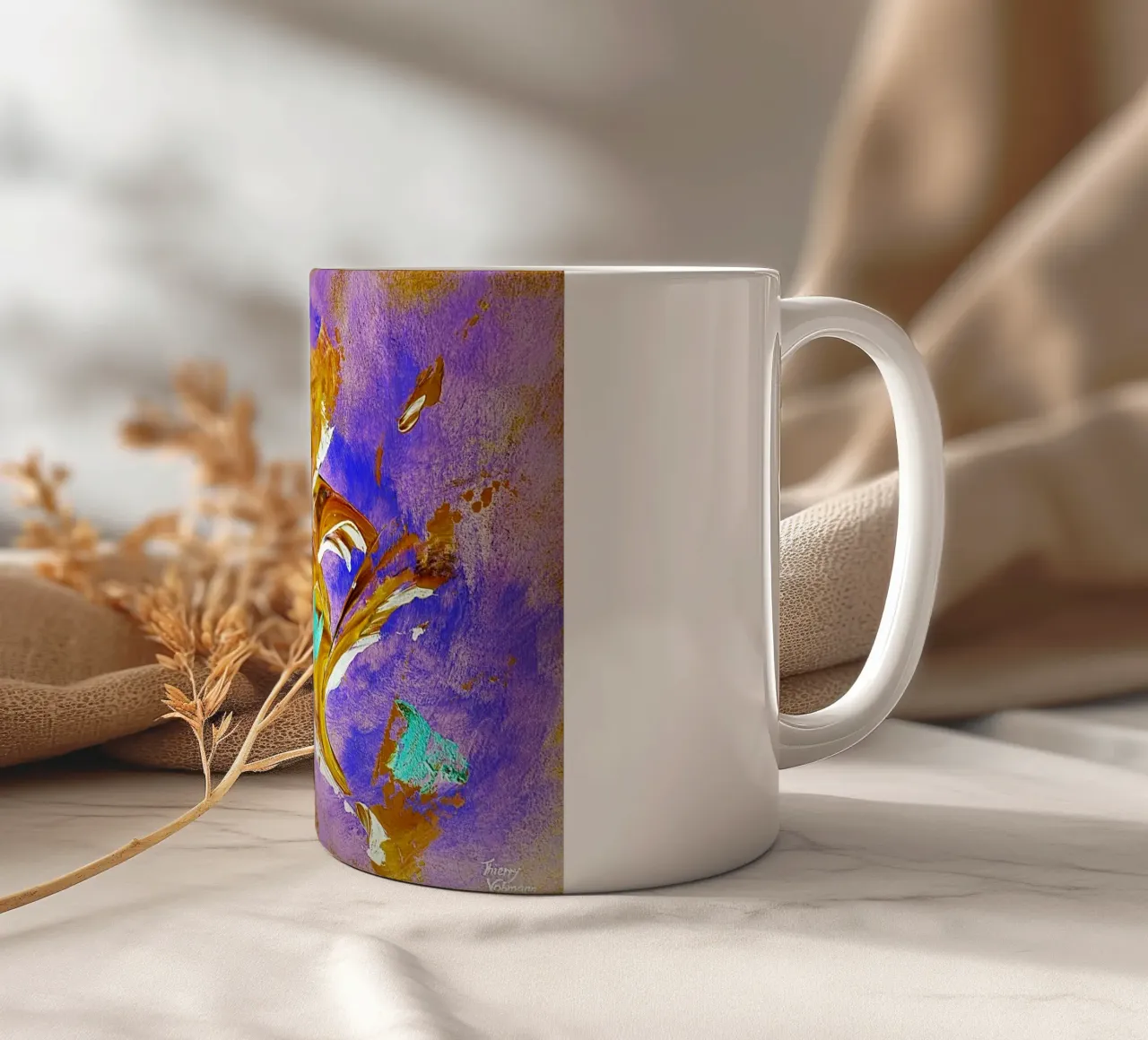 IDEAL GIFT 99 invers. tazza in ceramica da Thierry Vobmann Abstract painting