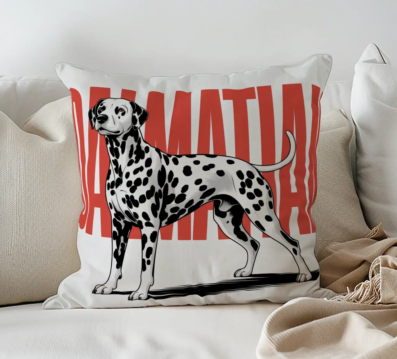 Cane dalmata - Design sorprendente in bianco e nero cuscino da Plain Thoughts