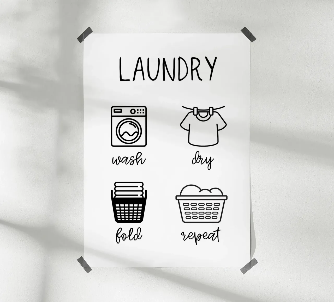 Laundry poster avec cadre en aluminium de PinkCandyWalls