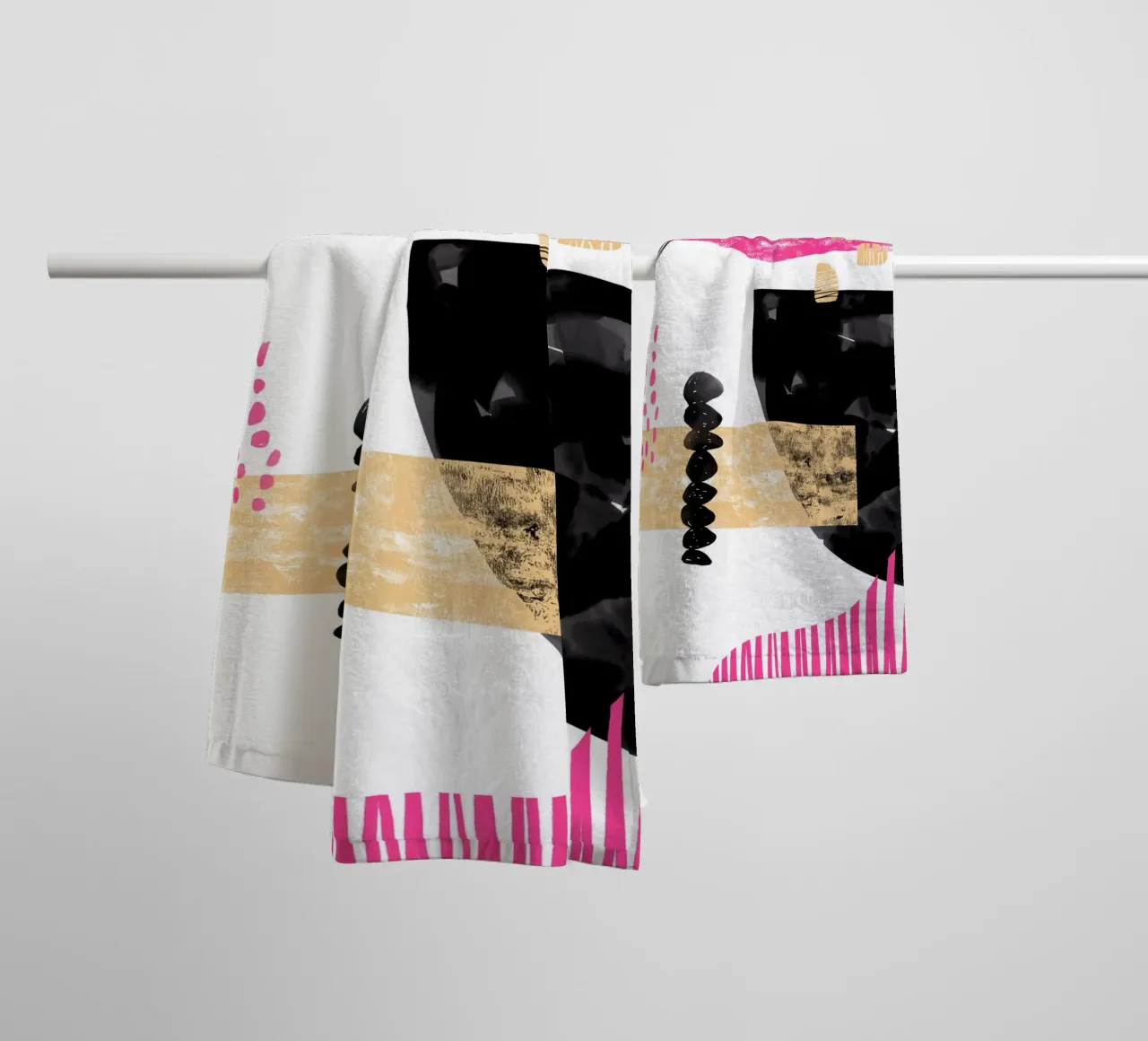 Pink Abstract towel by Kim Hubball Studio