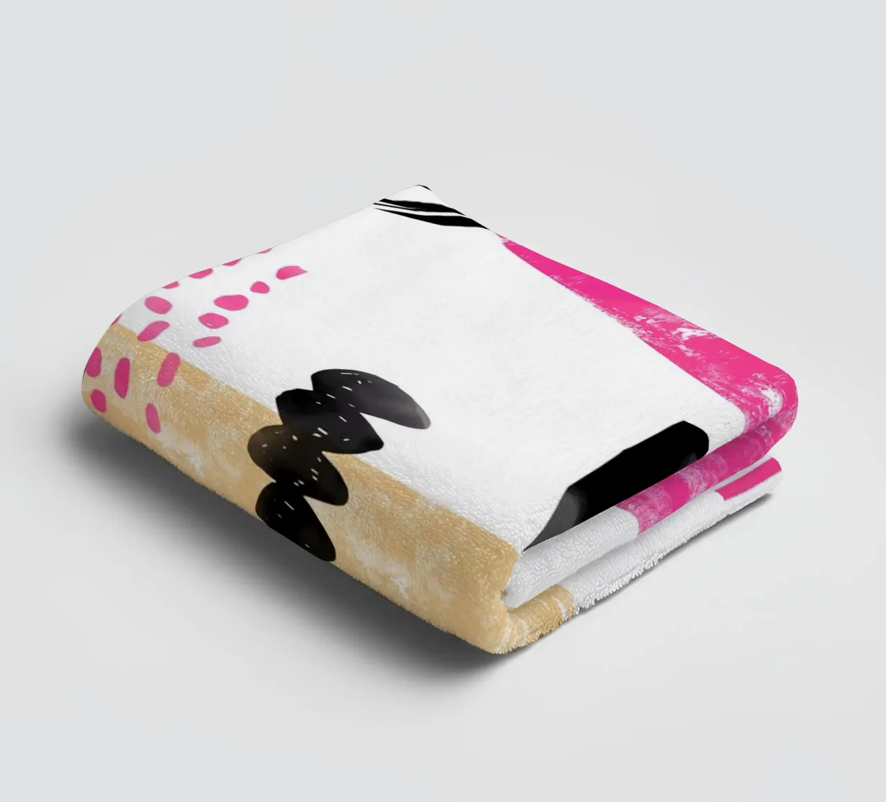 Pink Abstract towel by Kim Hubball Studio