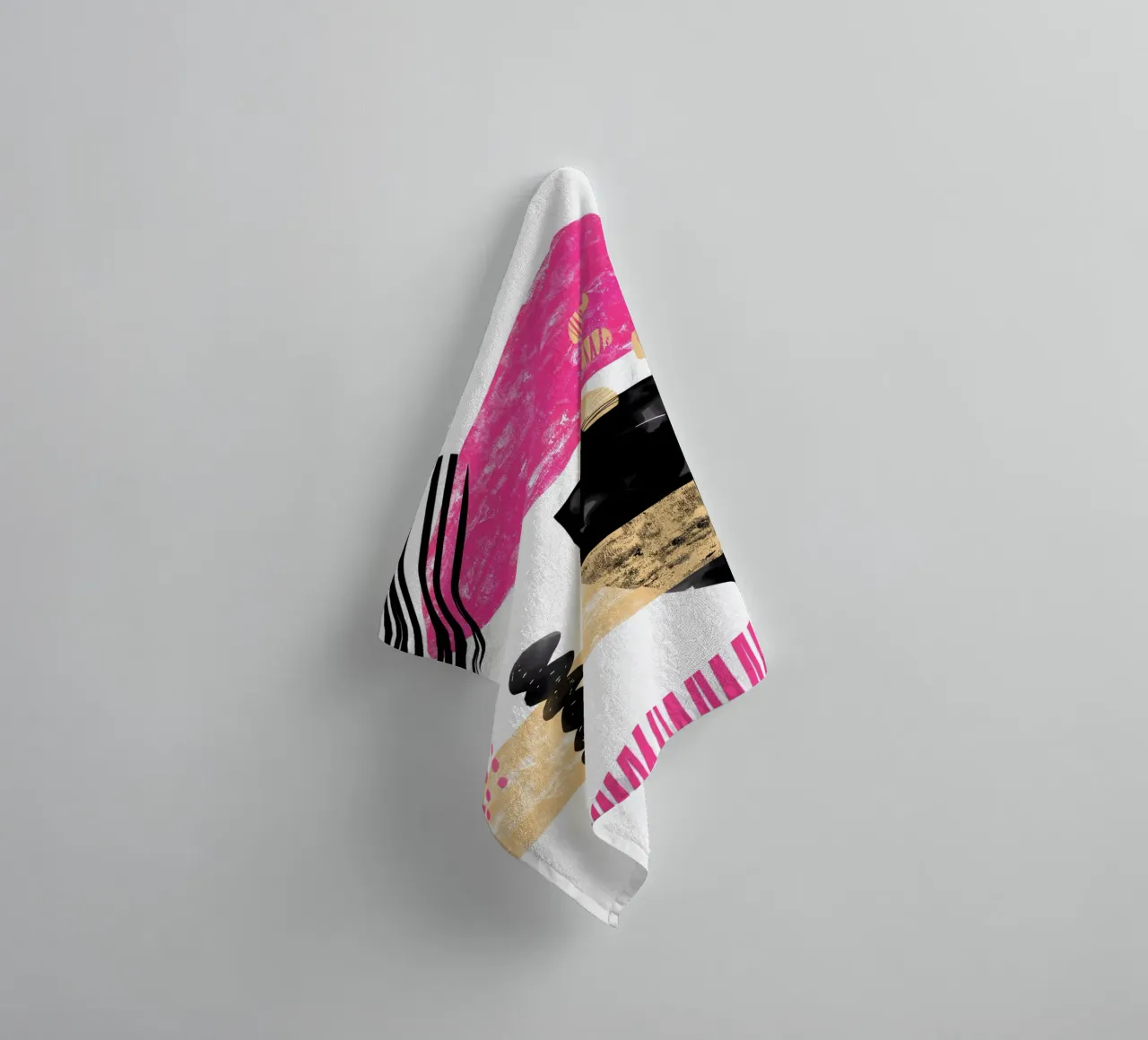 Pink Abstract towel by Kim Hubball Studio