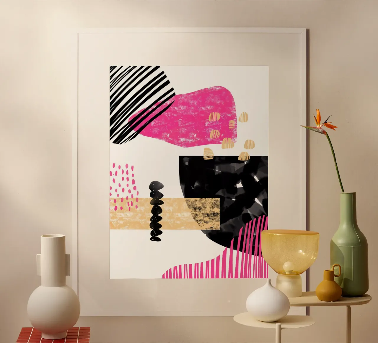 Rosa astratta poster da Kim Hubball Studio