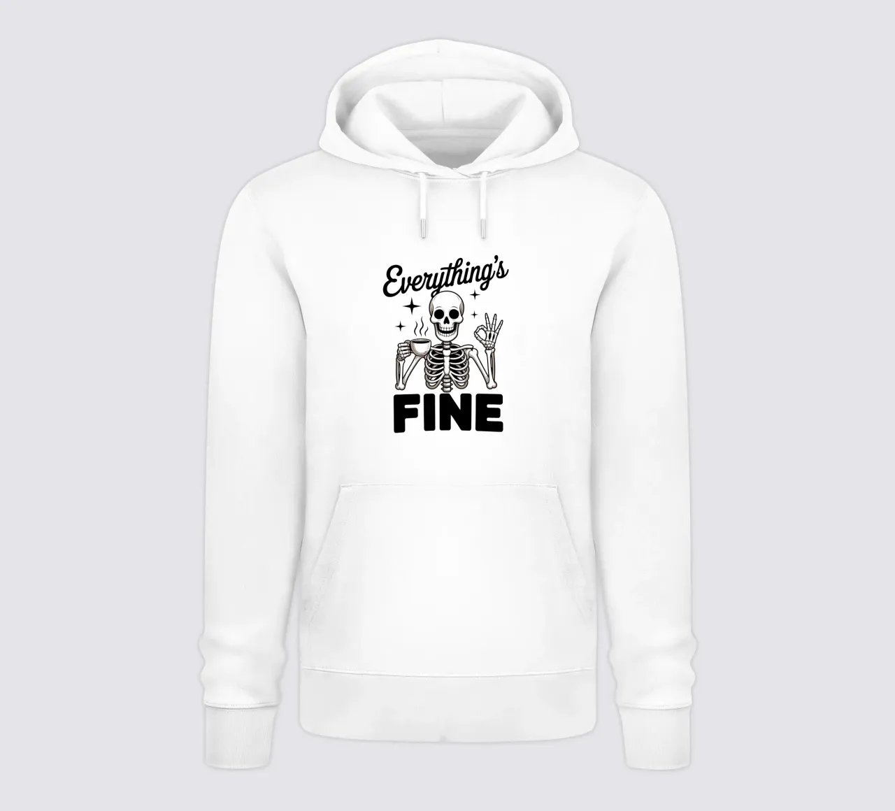 Tutto va bene - Squelette Zen et Café felpa con cappuccio da Plain Thoughts