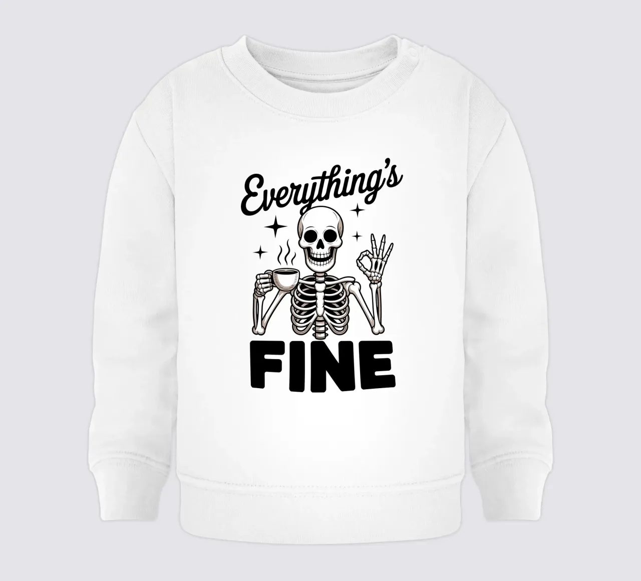 Tutto va bene - Squelette Zen et Café felpa neonato da Plain Thoughts