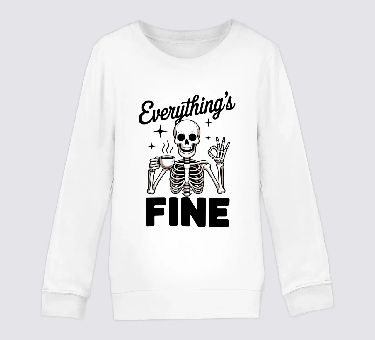 Tutto va bene - Squelette Zen et Café felpa bambino da Plain Thoughts